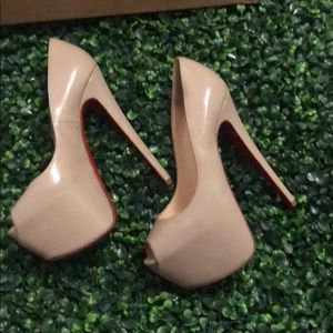 Beige Christian Louboutin heels